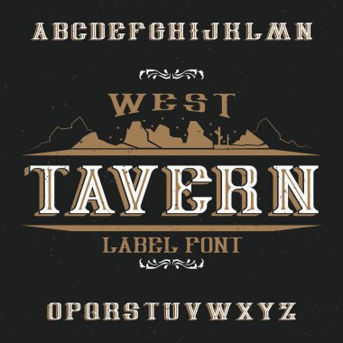 Tavern adlı vintage etiket yazı tipi.