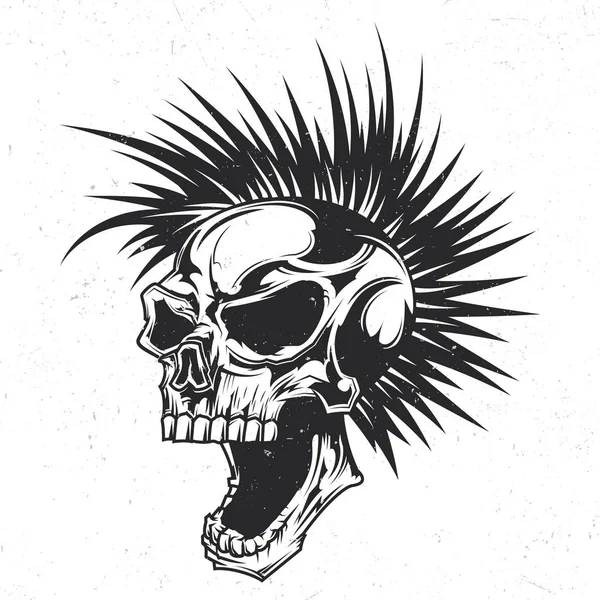 Totenkopf mit Haaren — Stockvektor
