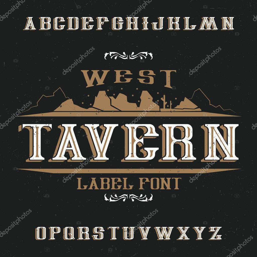 Vintage label font named Tavern. Good to use in any retro design labels of alcohol drinks.