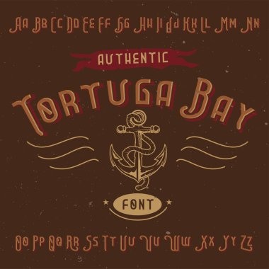 Tortuga Bay adlı vintage etiket yazı tipi.