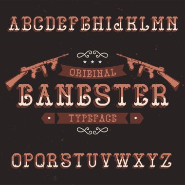 Gangster adlı vintage etiket yazı tipi.