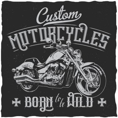 Özel motosiklet Vintage etiket Poster