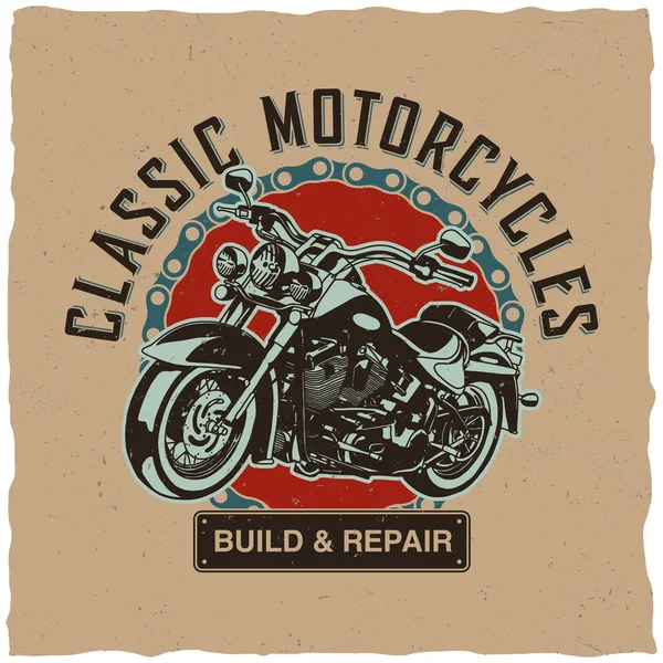 Klasik motosiklet Poster — Stok Vektör