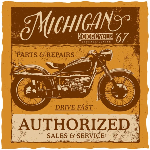 Cartel de tipo de etiqueta Michigan Vintage — Vector de stock