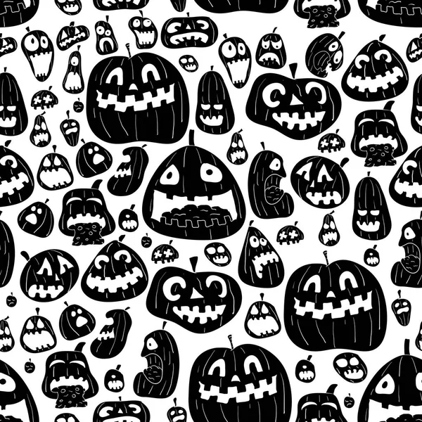 Patrón de diseño sin costura de Halloween monocromático — Archivo Imágenes Vectoriales