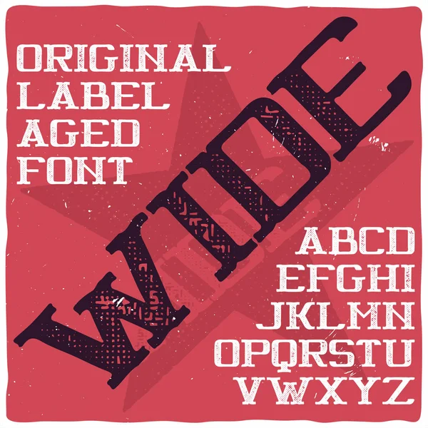 Type d'étiquette vintage nommé "Wide ". — Image vectorielle