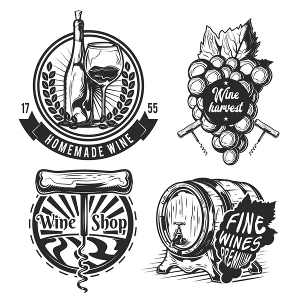 Набір елементів виноробства (бочка, виноград, пляшка і т.д. .) — стоковий вектор