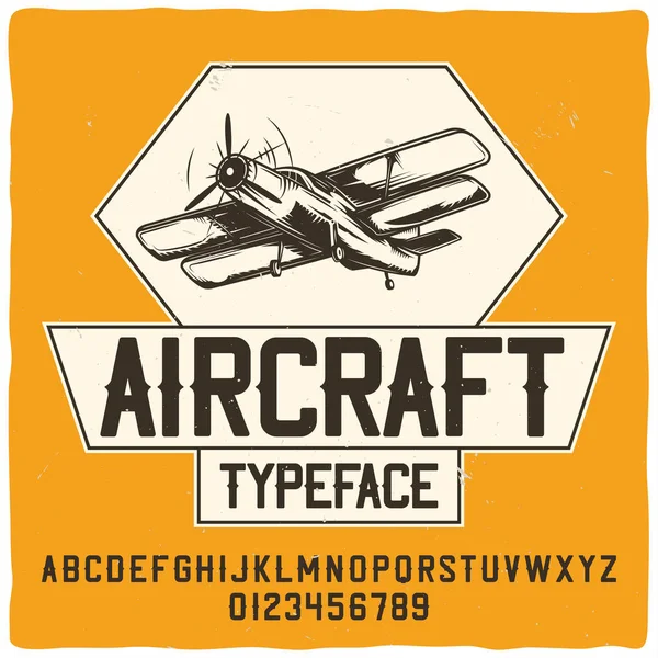 Tipo de etiqueta original llamado "Aeronaves ". — Vector de stock