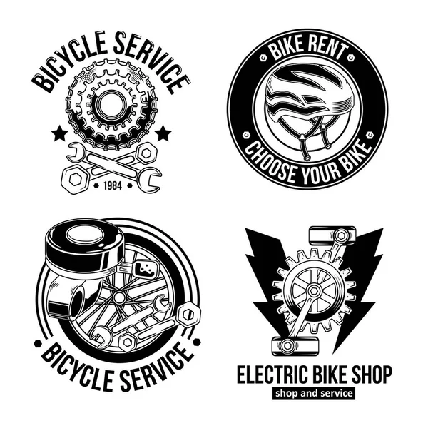 Conjunto de emblemas de ciclista vintage, etiquetas, insignias, logotipos. Aislado sobre blanco . — Vector de stock