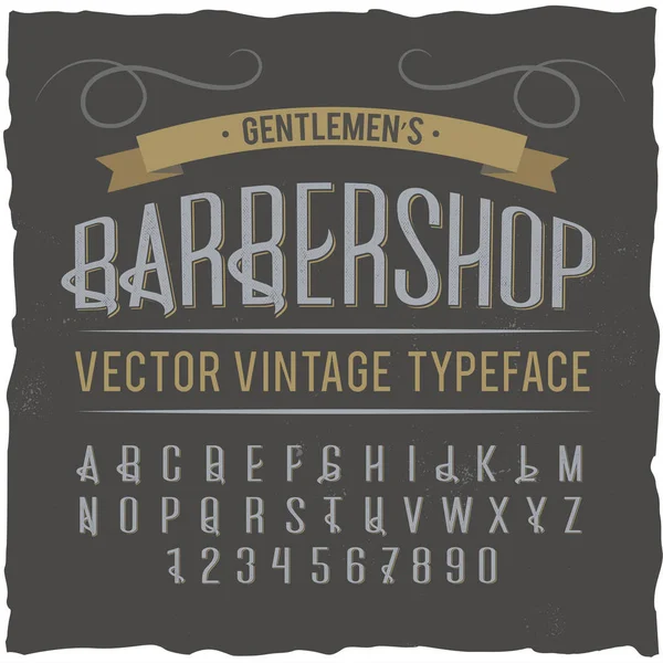 Vintage label lettertype met de naam "Barbershop". — Stockvector