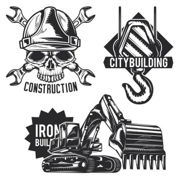 Bina amblemleri, etiketler, rozetler, logolar seti.