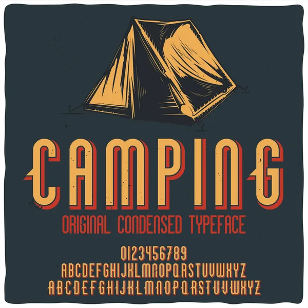 Vintage-Etikettenschrift namens "camping". — Stockvektor