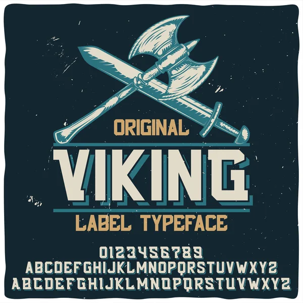 Etiqueta Vintage tipografía llamada "Viking " — Archivo Imágenes Vectoriales