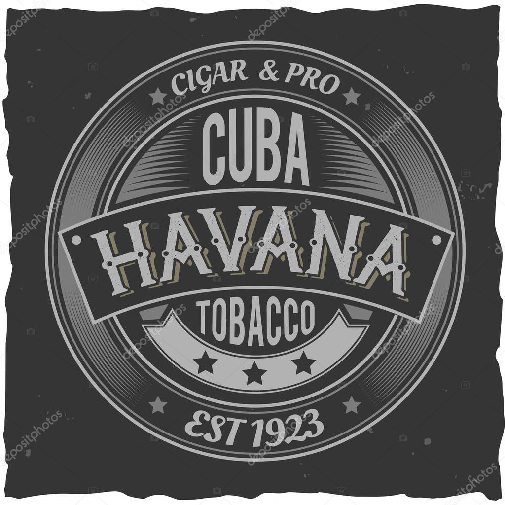 Vintage label design with lettering composition on dark background. T-shirt design.