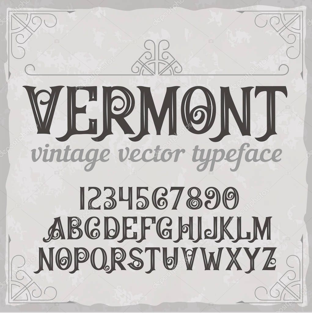 Vintage label typeface called 