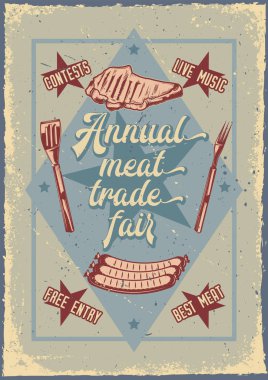 arka planda ızgara et illüstrasyon.