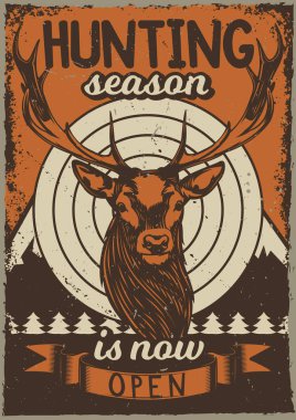 vintage arka plan üzerinde bir geyik illüstrasyon.