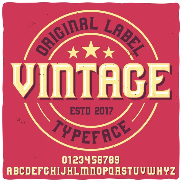 Vintage label typeface named "Vintage". — Stock Vector
