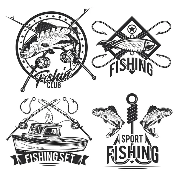 Набір рибальських емблем — стоковий вектор