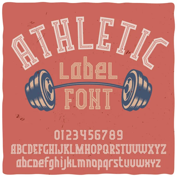 Vintage label typeface named "Athletic". — Stock Vector