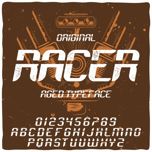 Tipo de etiqueta original llamado "Racer ". — Vector de stock