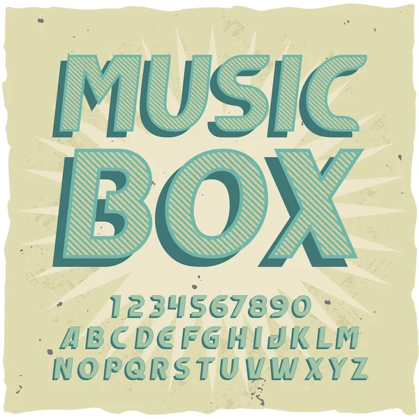 Оригінальний шрифт лейблу під назвою "Music Box ". — стоковий вектор