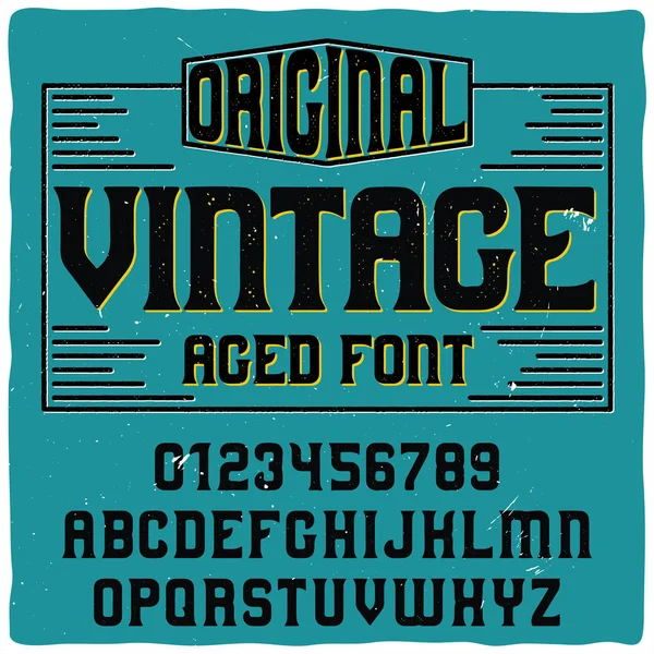 Vintage címke betűtípusa nevű "Vintage". — Stock Vector