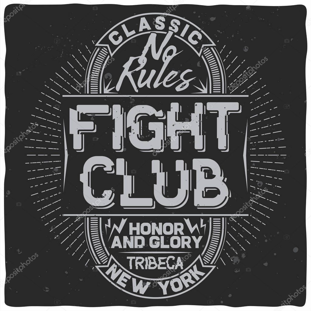 Vintage label design with lettering composition on dark background. T-shirt design.