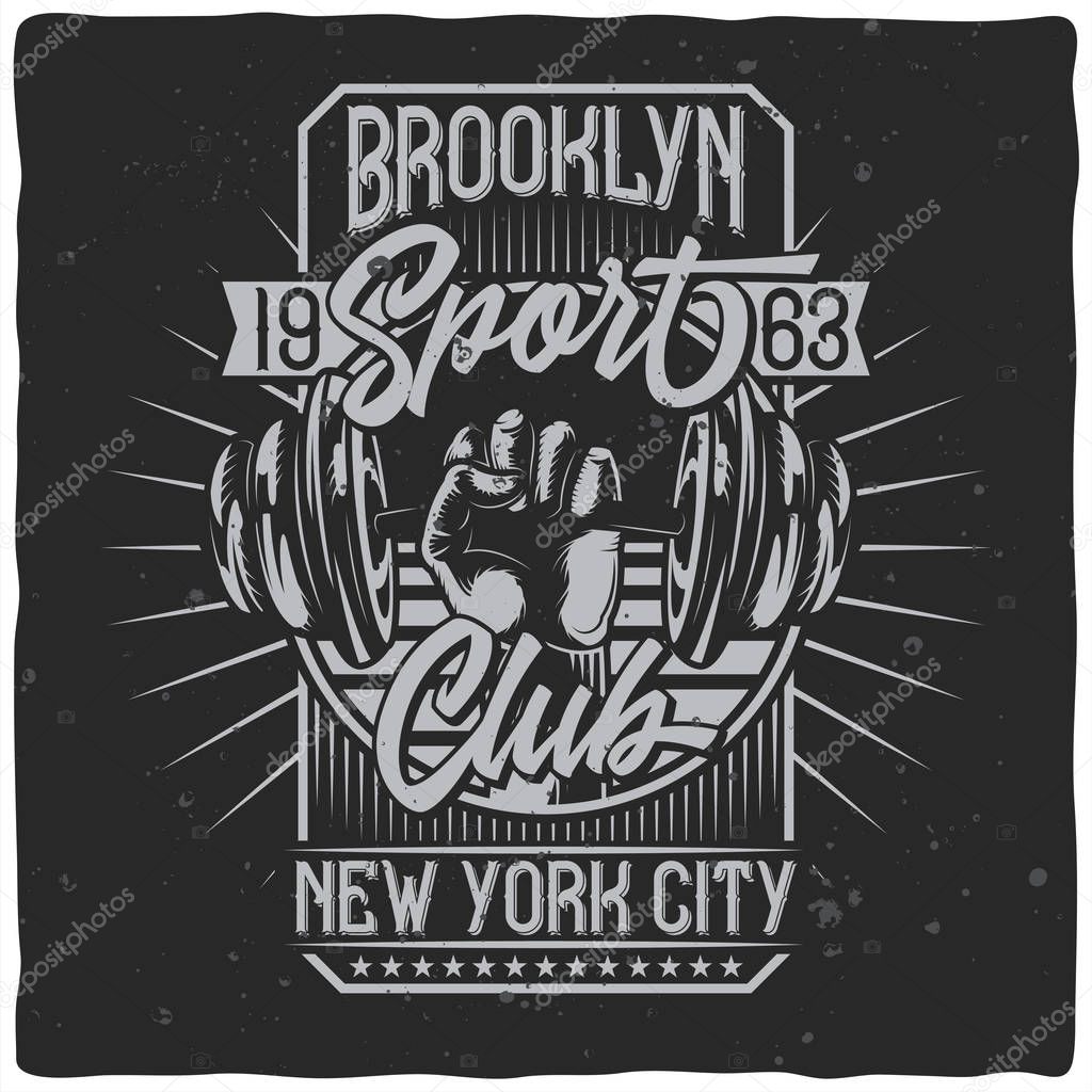 Vintage label design with lettering composition on dark background. T-shirt design.
