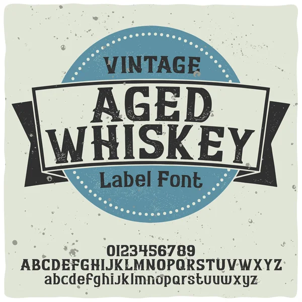Винтажный шрифт этикетки под названием "Виски ". — стоковый вектор