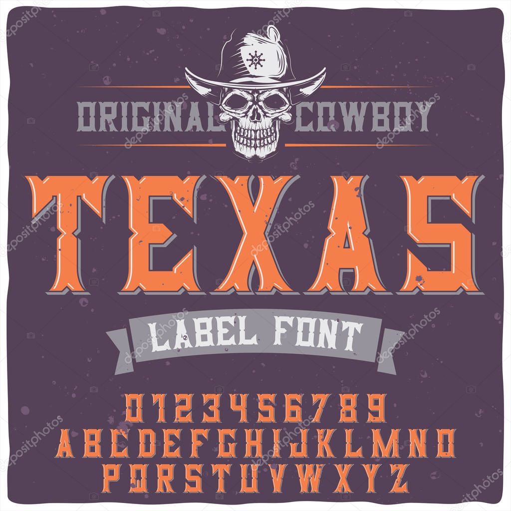 Original label typeface named 