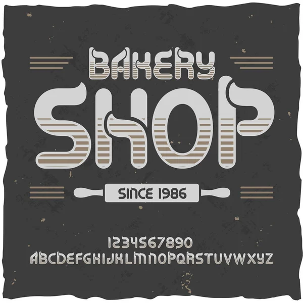 Oryginalna czcionka etykiet o nazwie "piekarnia Shop". — Wektor stockowy