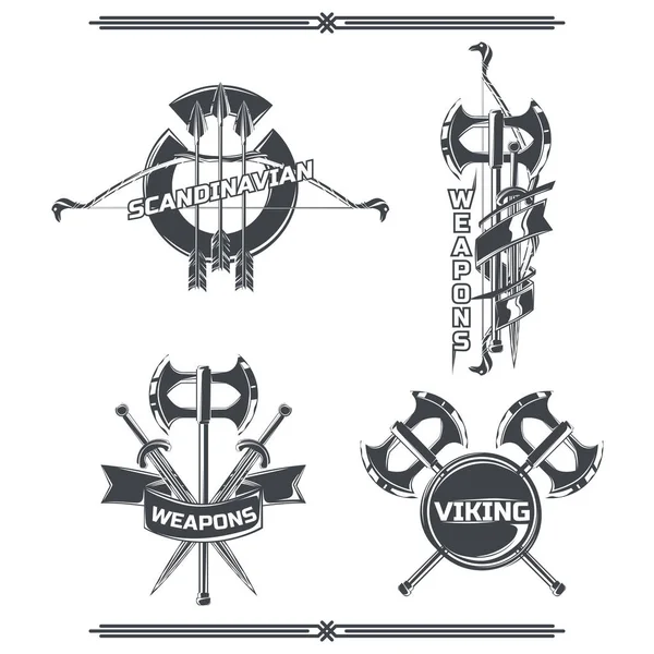 Conjunto de emblemas de Viking —  Vetores de Stock