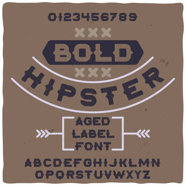 Original etikett typsnitt med namnet "Bold hipster". Stockillustration