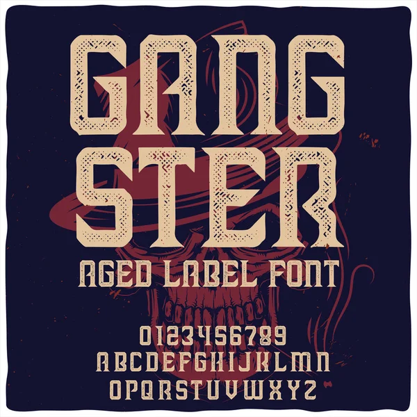 Type d'étiquette vintage nommé "Gangster " — Image vectorielle