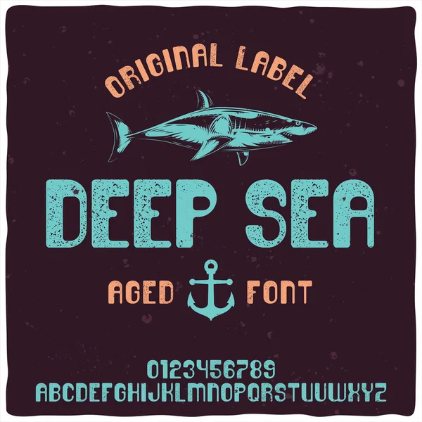 Tipo de etiqueta vintage chamada "Deep Sea" ". —  Vetores de Stock