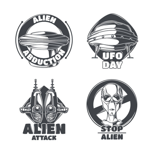 Set of UFO emblems