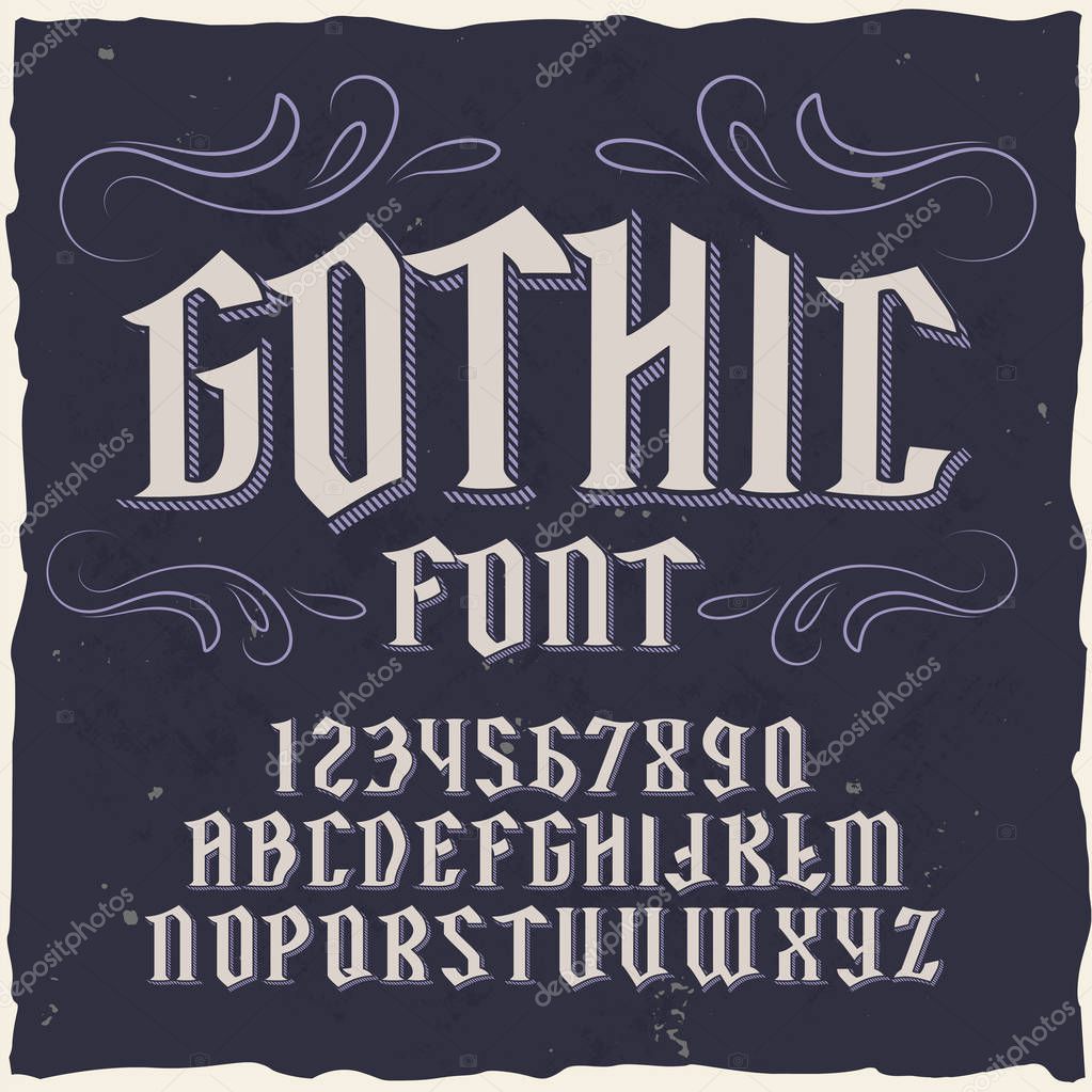 Original label typeface named 