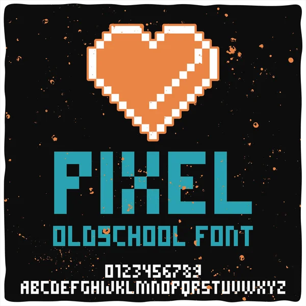 Etiqueta Vintage tipografía llamada "Pixel ". — Archivo Imágenes Vectoriales