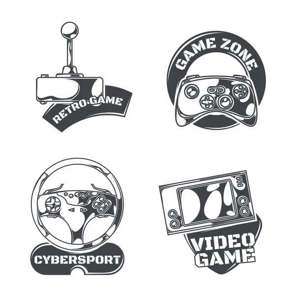 Conjunto de emblemas de videojuegos, etiquetas, insignias, logotipos . — Vector de stock