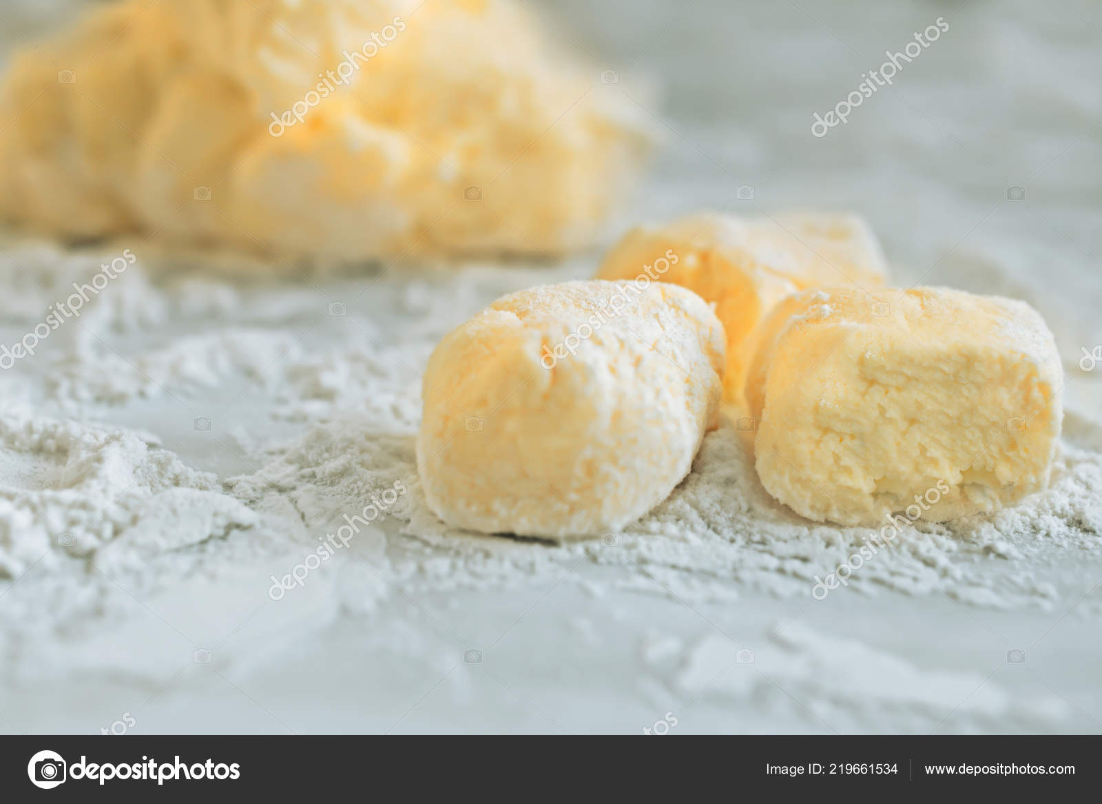 Cottage Cheese Dumplings Curd Dough Table Boiling Stock Photo