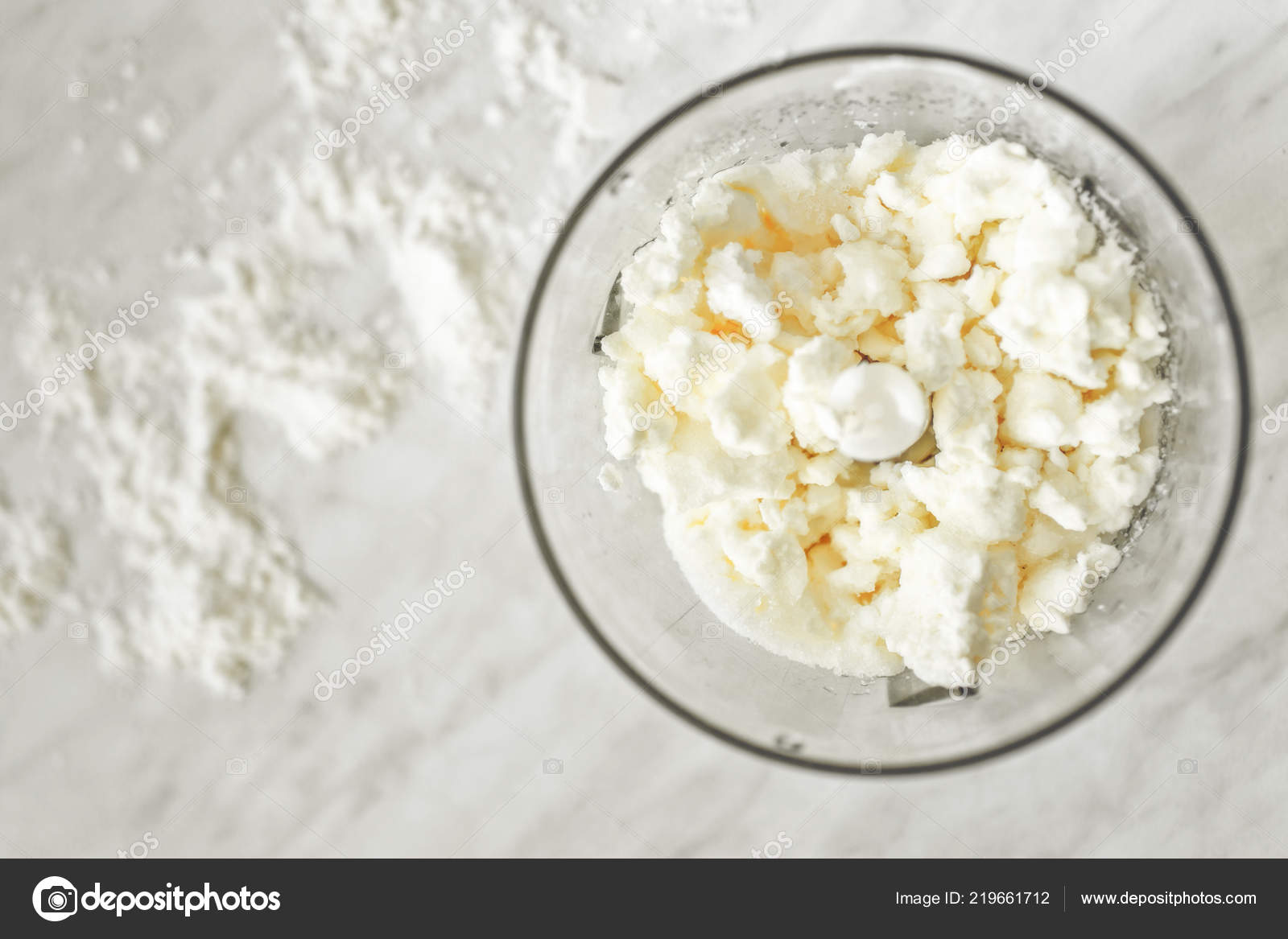 Cottage Cheese Sugar Blender White Table Stock Photo C Raddmilla