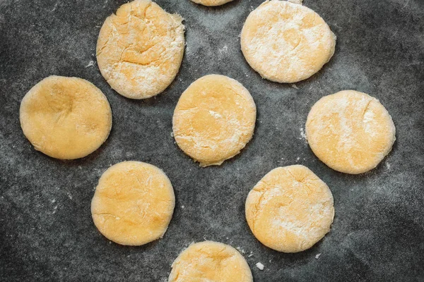 Masa Galletas Bandeja Negra Para Hornear — Foto de Stock