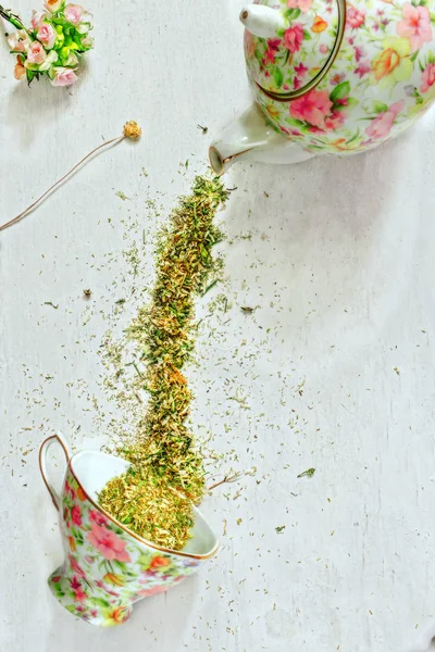 Dried Flowers Leaves Chamomile — Stock Photo, Image
