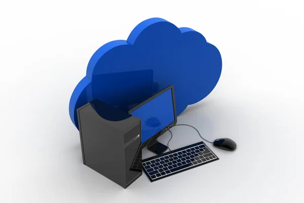 Cloud Verbinden Met Computer — Stockfoto