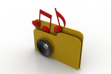 3D müzik dosyası ile müzik simgesi 