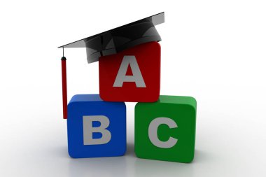 Beyaz arka plan üzerinde izole okul öncesi eğitim kavramı