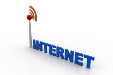 Internet sinyal kule üzerinde izole beyaz arka plan