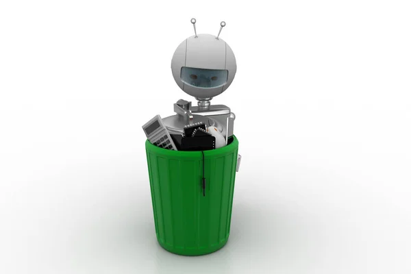 Robot Recyklingu Odpadów Koncepcja — Zdjęcie stockowe