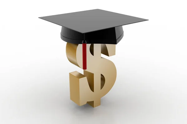 Dollar with graduate hat